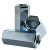1/4"-28 x W3/8" x L7/8" Economy Hex Coupling Nut, A563, Grade A, Zinc Cr+3 (50/Pkg.)