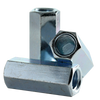 1/2"-13,3/8"-16 x W5/8" x L1 1/4" Hex Coupling Nut Reducer, A563, Grade A, Zinc Cr+3 (25/Pkg.)