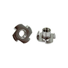 1/4"-20xOAL 7/16" 4-Prong Tee Nut, Zinc Cr+3 (4000/Bulk Pkg.)