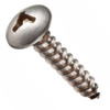 #8A x 1/2" Opsit Left-Handed Truss Head Security Screw, 18-8 Stainless Steel (100/Pkg.)