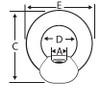 M16-2.0 DIN 582 Forged Eye Nuts, Plain (40/Pkg)