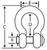 5/16" x 3/8" Round Pin Anchor Shackles, Hot Dipped Galvanized (85/Pkg)