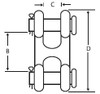 5/8" Twin Double Clevis Link, Zinc Plated (12/Pkg)