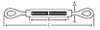 5/16" x 4-1/2" Turnbuckles - 304 Stainless Steel - Eye/Eye (12/Pkg.)