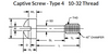 #10-32 x 1/2" Captive Panel Screws, Type 4, Stainless Steel (25/Pkg.)
