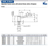 Kipp M20x50 Adjustable Tension Lever, External Thread, 20 Degrees, Size 4 (1/Pkg.), K0108.4201X50