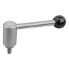 Kipp 5/8-11x50 Adjustable Tension Lever, External Thread, Stainless Steel, 0 Degrees, Size 4 (Qty. 1), K0109.4A62X50