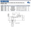 Kipp M20x50 Adjustable Tension Lever, External Thread, Stainless Steel, 20 Degrees, Size 4 (Qty. 1), K0109.4201X50