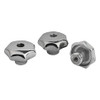 Kipp M16 Inside Diameter, 80 mm Diameter, Star Grip Knob, Aluminum, Polished, Style D (Qty. 1), K0149.480162