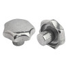 Kipp 50 mm Diameter, Star Grip Knob, Aluminum, Tumbled Bright, Style A (1/Pkg.), K0149.15010