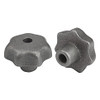 Kipp .312" Inside Diameter 40 mm Diameter, Star Grip Knob, Gray Cast Iron, DIN 6336, Style B (Qty. 1), K0151.2CN