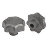 Kipp 8 mm Inside Diameter 40 mm Diameter, Star Grip Knob, Gray Cast Iron, DIN 6336, Style C (Qty. 1), K0151.308