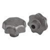 Kipp 10 mm Inside Diameter 50 mm Diameter, Star Grip Knob, Gray Cast Iron, DIN 6336, Style C (1/Pkg.), K0151.310