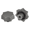 Kipp 3/8"-16 Inside Diameter 50 mm Diameter, Star Grip Knob, Gray Cast Iron, DIN 6336, Style E (Qty. 1), K0151.5A4