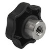 Kipp M10 Hole Diameter, 63 mm Diameter, Star Grip Knob, Plastic with Plain Steel Bushing, Style K (10/Pkg.), K0153.2101