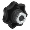 Kipp 12 mm Hole Diameter, 63 mm Diameter, Star Grip Knob, Plastic with Plain Steel Bushing, Style H (10/Pkg.), K0153.112