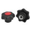 Kipp M10 Inside Diameter, 50 mm Diameter, Star Grip Knob, Plastic with Stainless Steel Bushing, Style K - Red (10/Pkg.), K0154.2106