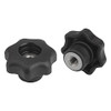 Kipp M10 Inside Diameter, 50 mm Diameter, Star Grip Knob, Plastic with Stainless Steel Bushing, Style D (10/Pkg.), K0154.510