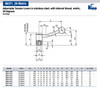 Kipp M10 Adjustable Tension Lever, Internal Thread, Stainless Steel, 20 Degrees, Size 2 (Qty. 1), K0109.2101