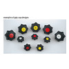 Kipp 3/8"-16 Thread, 63 mm Diameter, Star Grip Knob, Plastic with Steel Bushing, Style K-Black (10/Pkg.), K0155.2A42