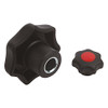 Kipp 10 mm Inside Diameter, 50 mm Diameter, Star Grip Knob, Plastic with Steel Bushing, Style H-Red (10/Pkg.), K0155.1106