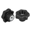 Kipp M12 Thread, 50 mm Diameter, Star Grip Knob, Plastic with Steel Bushing, Style D (10/Pkg.), K0155.5121