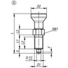 Kipp M10x1 Indexing Plunger w/Pull Knob, All Stainless Steel, Locking Pin Hardened - Style A (Qty. 1), K0632.001105