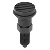 Kipp 5/8"-11 Indexing Plunger with Grooved Pull Knob, Stainless Steel, Locking Pin Hardened - Style A (Qty. 1), K0339.01308A6