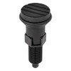 Kipp 3/8"-24 Indexing Plunger with Grooved Pull Knob, Stainless Steel, Locking Pin Hardened - Style C (Qty. 1), K0339.03105AL