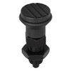 Kipp M12x1.5 Indexing Plunger with Grooved Pull Knob, Stainless Steel, Locking Pin Hardened - Style D (1/Pkg.), K0339.04206