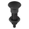 Kipp 1/4"-28 Indexing Plunger without Collar, Stainless Steel, Extended Locking Pin Not Hardened - Style H (Qty. 1), K0633.212903AJ