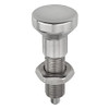 Kipp M6x0.75 Indexing Plunger without Collar, Stainless Steel, Extended Locking Pin Not Hardened - Style H (1/Pkg.), K0633.212903