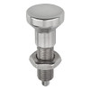 Kipp M6x0.75 Indexing Plunger without Collar, All Stainless Steel, Locking Pin Not Hardened - Style H (1/Pkg.), K0634.112903