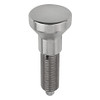 Kipp M6x0.75 Indexing Plunger without Collar, All Stainless Steel, Locking Pin Not Hardened - Style G (1/Pkg.), K0634.111903