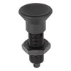 Kipp M8x1 Indexing Plunger without Collar, Steel, Locking Pin Hardened - Style H (Qty. 1), K0343.2004