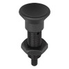 Kipp 3/8"-24 Indexing Plunger without Collar, Stainless Steel, Extended Locking Pin Not Hardened - Style H (Qty. 1), K0633.212105AL