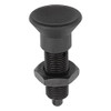 Kipp M10x1 Indexing Plunger without Collar, Steel, Locking Pin Hardened - Style H (Qty. 1), K0343.2105