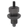 Kipp M16x1.5 Indexing Plunger with Threaded Pin, Steel, Locking Pin Hardened - Style F (1/Pkg.), K0341.2308