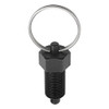 Kipp M20x1.5 Indexing Plunger with Key Ring, Steel, Locking Pin Hardened - Style R (1/Pkg.), K0342.3410