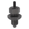 Kipp M20x1.5 (66 mm Length) Indexing Plunger with Threaded Pin, Steel, Locking Pin Hardened - Style F (1/Pkg.), K0341.2412