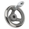 Kipp 100 mm x .375" ID 3-Spoke Handwheel with Fixed Machine Handle, Gray Cast Iron DIN 950 (1/Pkg.), K0671.2100XCO