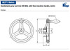 Kipp 250 mm x 22 mm ID 5-Spoke Handwheel with Fixed Machine Handle, Gray Cast Iron DIN 950 (1/Pkg.), K0671.2250X22