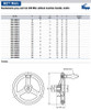 Kipp 125 mm x 12 mm ID 3-Spoke Handwheel with Revolving Machine Handle, Gray Cast Iron DIN 950 (Qty. 1), K0671.4125X12