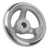 Kipp 200 mm x .750" ID 3-Spoke Handwheel without Machine Handle, Gray Cast Iron DIN 950 (Qty. 1), K0671.0200XCR