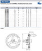 Kipp 125 mm x 14 mm ID 3-Spoke Handwheel with Revolving Machine Handle, Gray Cast Iron DIN 950 (Qty. 1), K0671.4125X14