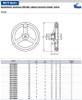 Kipp 125 mm x 12 mm ID 3-Spoke Handwheel without Machine Handle, Aluminum DIN 950 (Qty. 1), K0160.0125X12