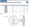 Kipp 160 mm x 16 mm ID 2-Spoke Handwheel without Machine Handle, Aluminum Planed (Qty. 1), K0162.0160X16