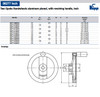 Kipp 80 mm x .312" ID 2-Spoke Handwheel with Revolving Machine Handle, Aluminum Planed (1/Pkg.), K0162.4080XCN