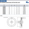 Kipp 250 mm x 24 mm ID Disc Handwheel with Fixed Handle, Aluminum Planed (Qty. 1), K0161.2250X24