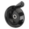 Kipp 100 mm x .25" ID Disc Handwheel with Revolving Taper Grip, Duroplastic/Stainless Steel, Size 1, Style E - Thru Bore Hole (1/Pkg.), K0164.3100XCM